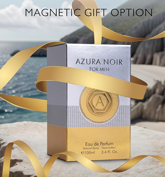 Azura Noir for Men Eau De Parfum - Woody Spicy Fragrance - Long-Lasting Cologne Choice For Daily Wear - Top Notes of Lemon, Nigerien Ginger, Refreshing Mint & Lavender - Elegant 100ml Bottle